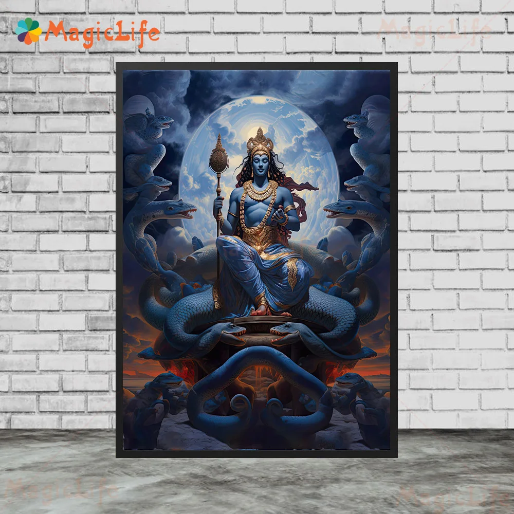 Ganesha Shiva Family Hinduism Hindu Mythology Posters Wall Pictures For Living Room Poster Wall Art Canvas Painting Unframed