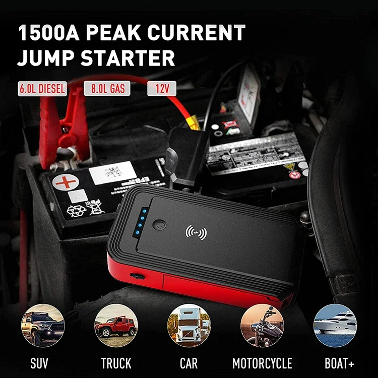 2000A Portable 3 In 1 Car Jump Starter Tire Pump Power Bank 20000mAh Jump Starter With 150psi Air Compressor