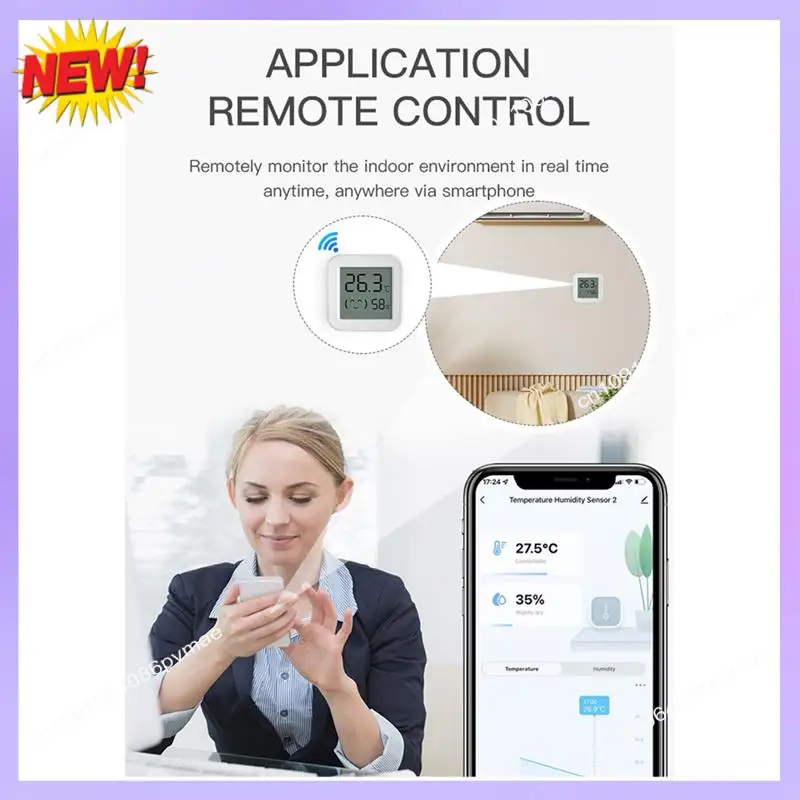 

T24C Tuya Zigbee датчик температуры и влажности с ЖК-экраном Smart APP монитор удаленно в реальном времени для Alexa/Google Home