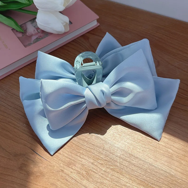 โบว์ผมกรงเล็บคลิปขนาดใหญ่ Shark Claw คลิปผม Bowknot Hairpin Barrettes สําหรับผมหางม้าผู้หญิงอุปกรณ์เสริมผม Headbands