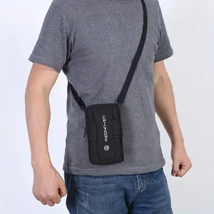 Men's Canvas Waist Bag, Adjustable Crossbody Phone Pouch with Card Slots Large Capacity Organizer