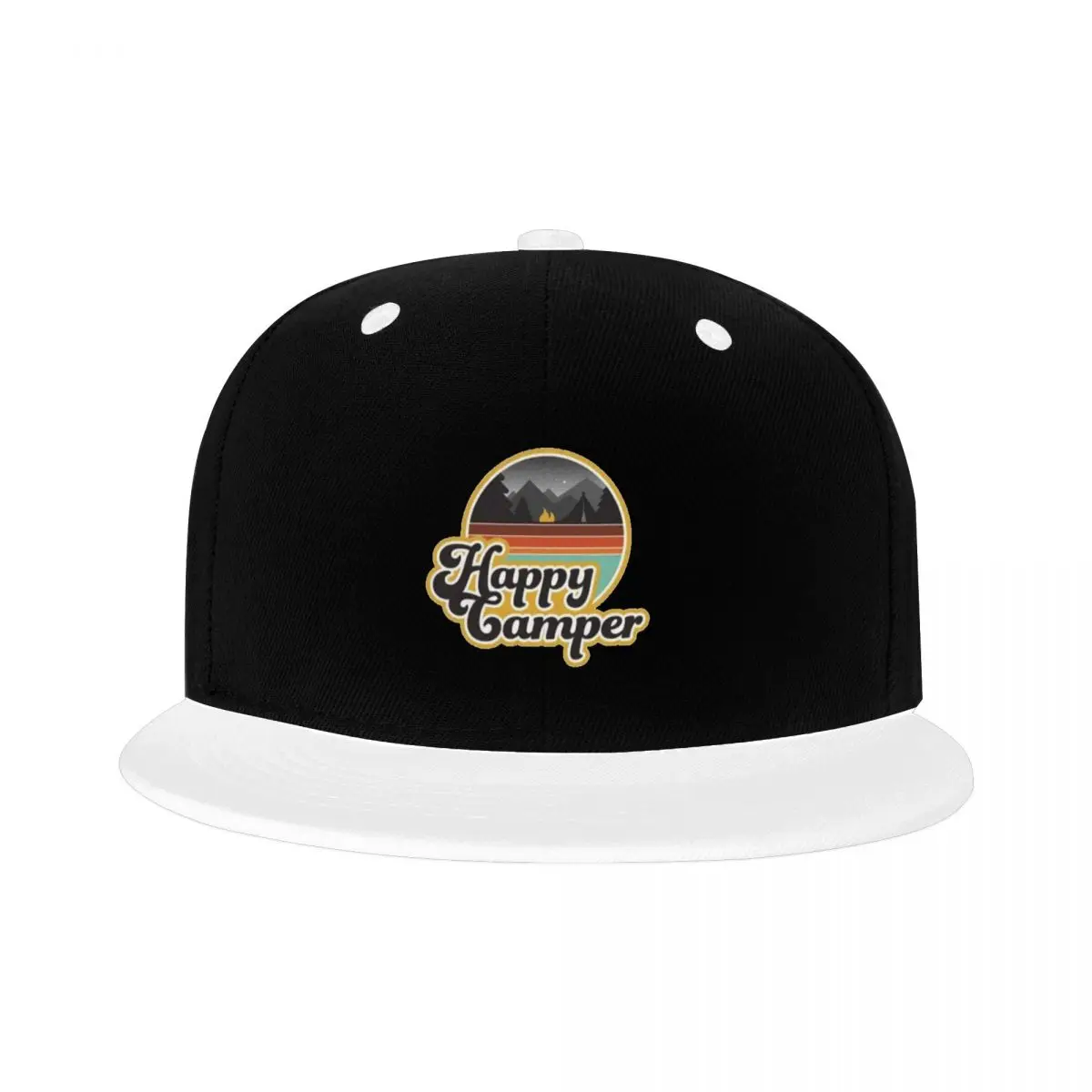 Campista feliz acampamento Cap, Chapéu snapback, Hip Hop bonés de beisebol, lazer ao ar livre chapéu liso