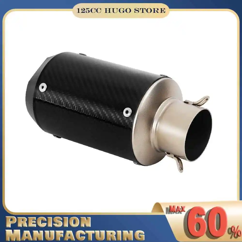 

Motorcycle Exhaust Pipe Set w/ Silencing Catalyst, 2in Low Noise Universal Motorbike Pipe Exhaust