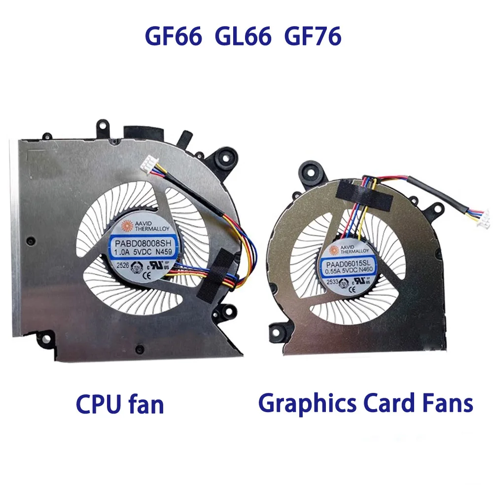 Cooling Fan for Notebook MSI GF63/65/66/76 GL66 WF65 MS-16R1/R2/R5 16W1 PABD08008SH N413 E322500300A