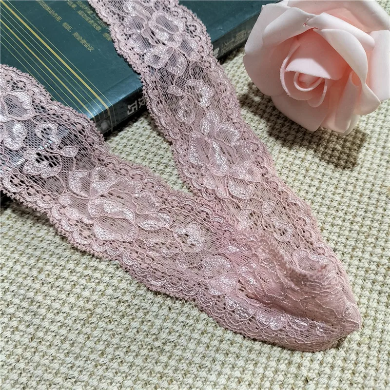 S2330-1 Pink 4.5CM Elastic Lace With Handmade Decorative Materials, Clothing Sewing Accessories