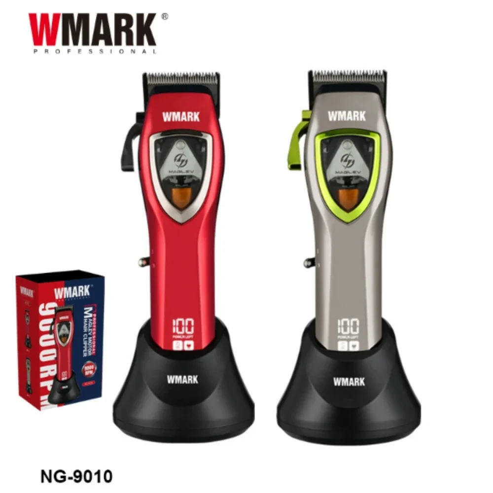 2024 New  Professional Hair Trimmer  WMARK NG-9010 Magnetic Levitation Motor Hair Clipper with Charging Base