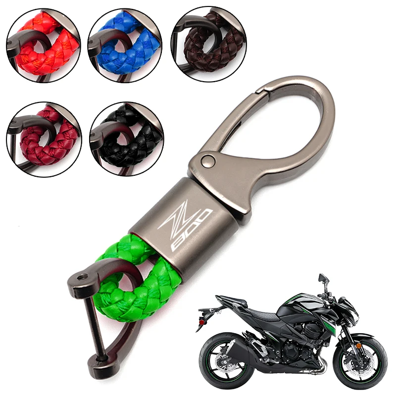 

For KAWASAKI Z 800 Z800 2013-2016 Motorcycle Accessories Custom High Quality Alloy Keychain Fashion Braided Rope Moto Keyring