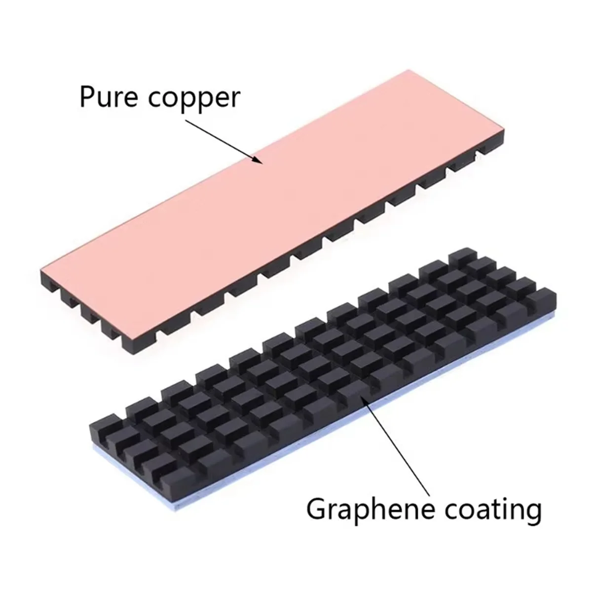 Pure Copper Graphene Heatsink M.2 NGFF 2280 PCI-E NVME SSD Heat Sink_N34R