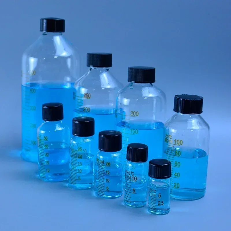 Lab Glass Serum Bottle with Scale - 5-250ml Reagent/Sample Storage Bottle, Durable Laboratory Glassware