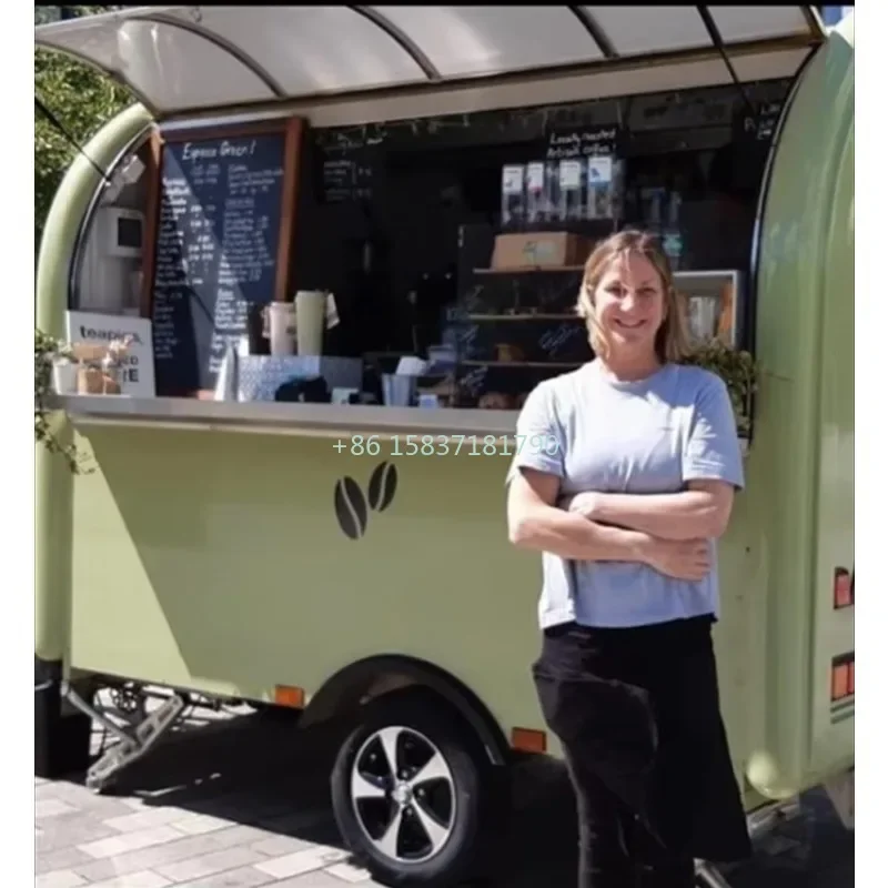 China Retro Food Trailer Foodtruck Towable Food Truck Trailer Coffee Mobile Dining Car Kitchen Catering Food Concession Trailer