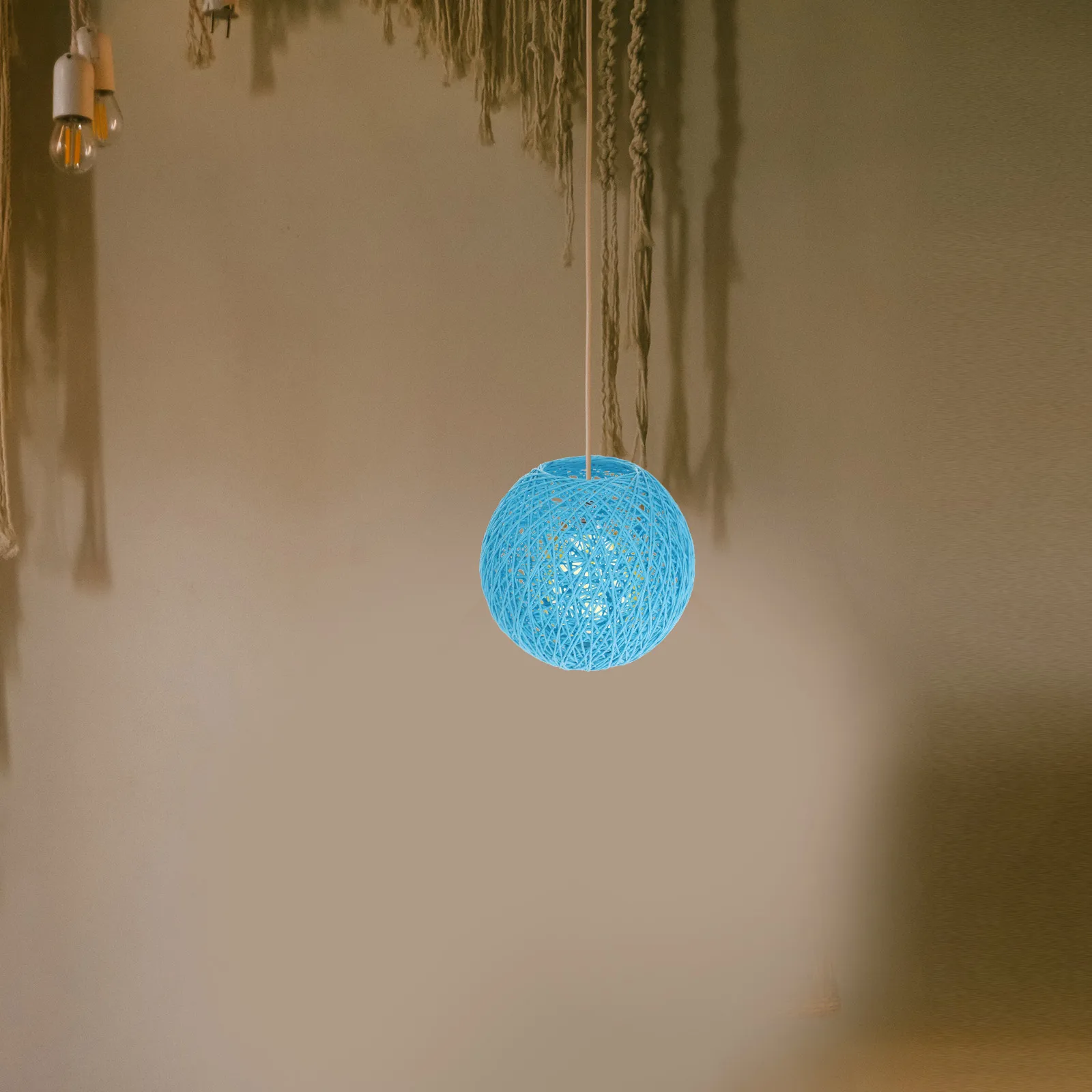 

Абажуры Takraw Абажур Маленькие сменные ветки Плетеный светильник в стиле бохо для потолочных светильников Синее плетение