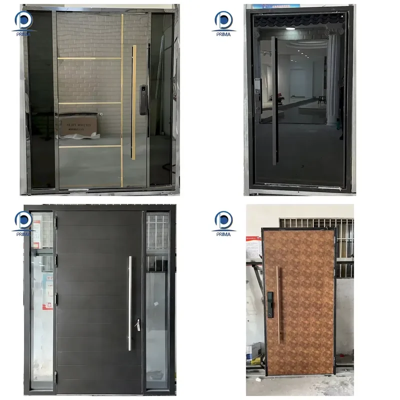 Weather Resistant Stainless Steel Front Door with Custom Design for Residential Properties