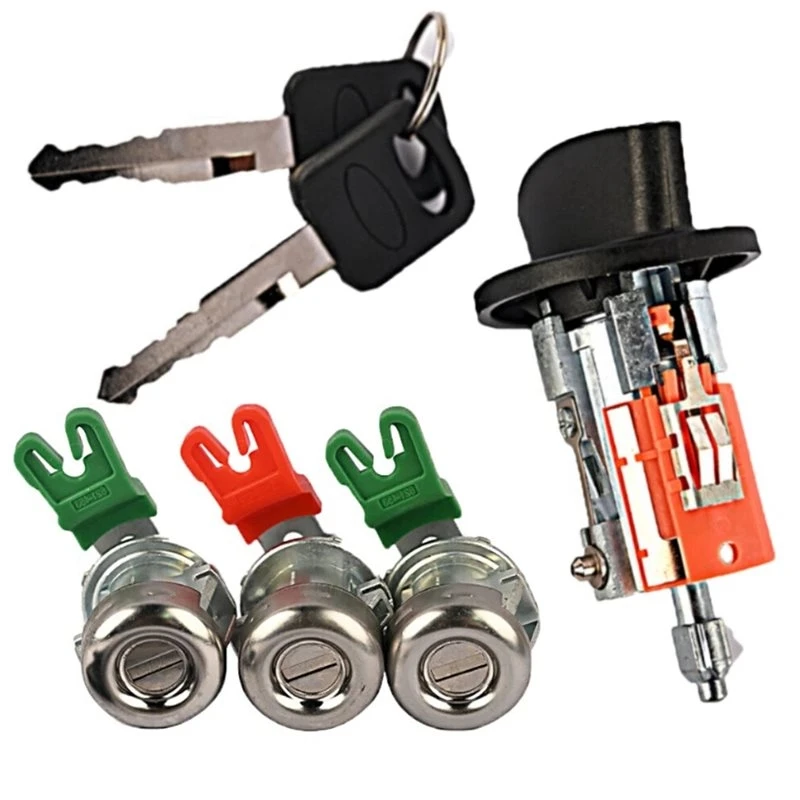 For Ford F-250 F-350 1998-2007 Tailgate& Ignition Door Lock Cylinder Replacement Set- LC6177, DL588 322347, 707624