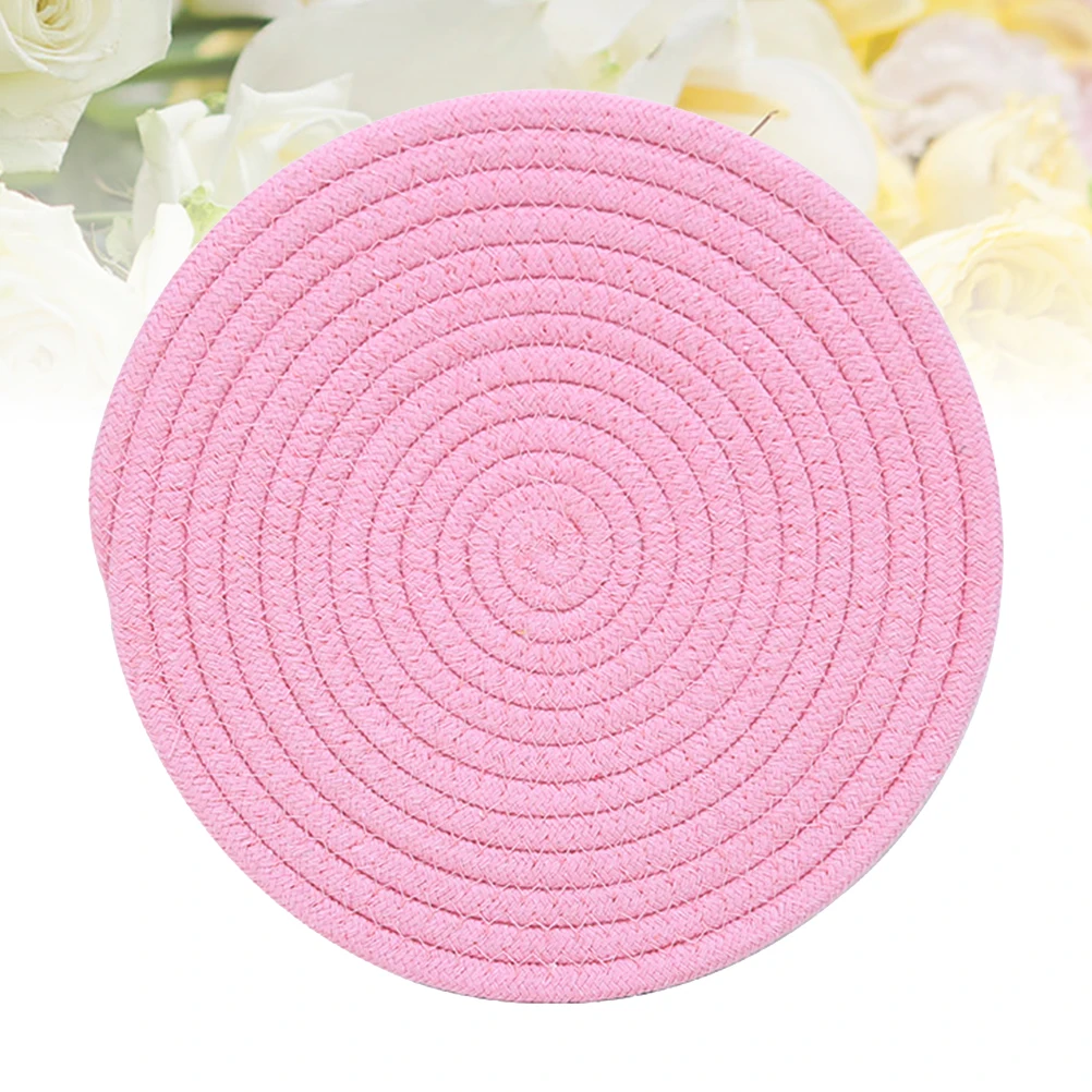 

1pc Round Cotton Thread Coasters Non-Slip Placemat Cup Mat Heat Insulation Pad For Tableware Protection Decorative Drink