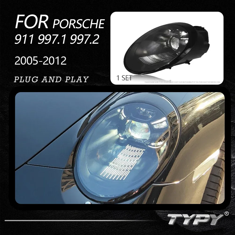 

New LED Head Lamp Upgrade Modified For Porsche 911 997 Headlight 2005-2012 997.1 997.2 Dynamic Signal Head Lamp Auto Accessories