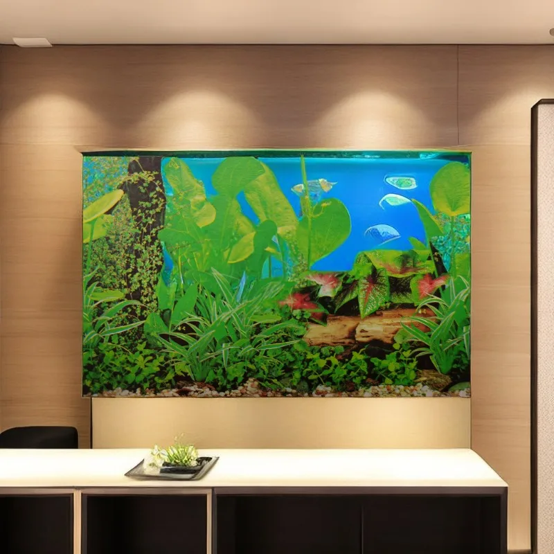 Papel de fondo de pecera 3D de alta definición, Mural decorativo para acuario, alto 50cm