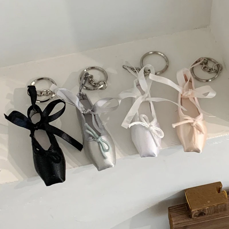 Handmade  Ballet Shoe Keychain Mobile Phone Strap Bag Pendant Korean Style Pk Zhixuan Ins Style Car Key Ring Accessory