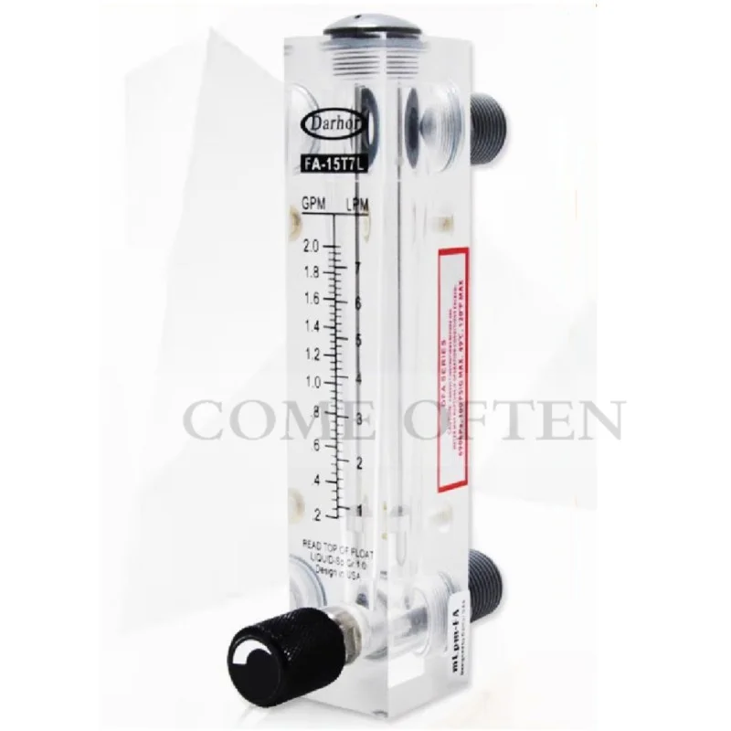 Plexiglass Surface Plate Nitrogen Oxygen Water Liquid Float Flowmeter With Regulator FA-15T Double Scale LPM GPM