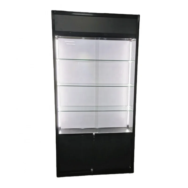 

custom.Cheap Display Showcases Wooden Glass Showcase Lockable Display Cabinet with Led Lights