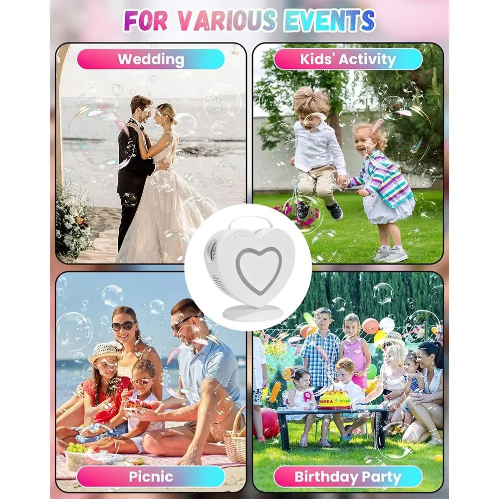 リモートバブルマシン デュアルポートバブルマシン 90 ° /360 ° 回転バブルブロワー 子供用幼児用のアップグレードされた自動バブルブロワー