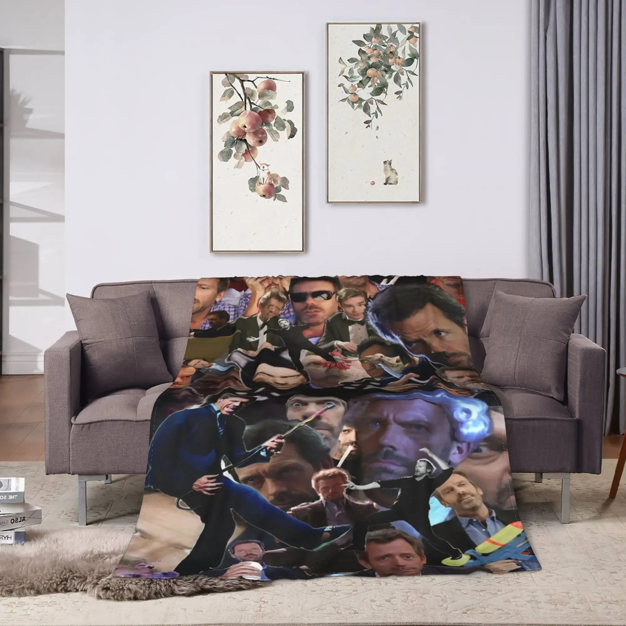 Epic Movie Characters Collage Throw Blanket for Movie Lovers Fan Gift Cozy Couch Decor