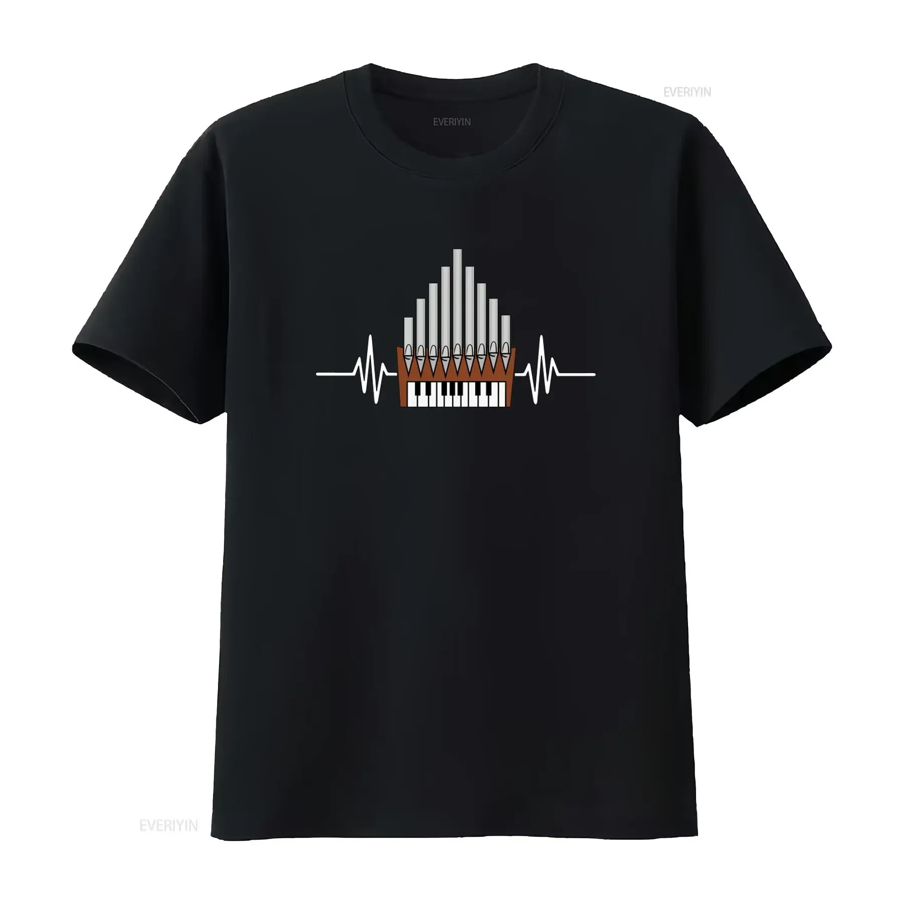 Pipe Organist Instrument Pipes Church Organ Heartbeat Design T Shirt for Music Lovers vintage Washed designer clothes graphic
