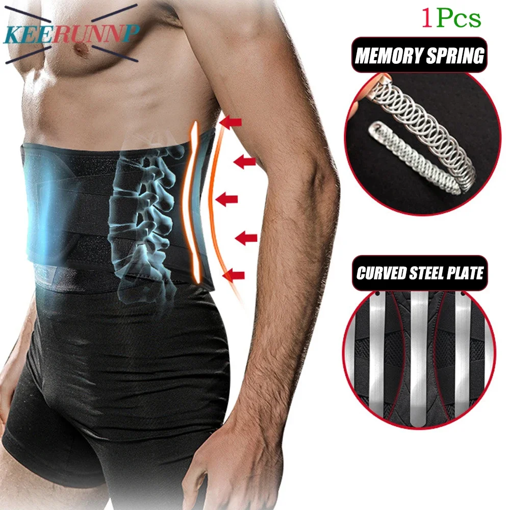

1Pcs Waist Support Belt- Breathable Lumbar Support for Sciatica,Lower Back Support Belts & Dual Adjustable Support for Men Women