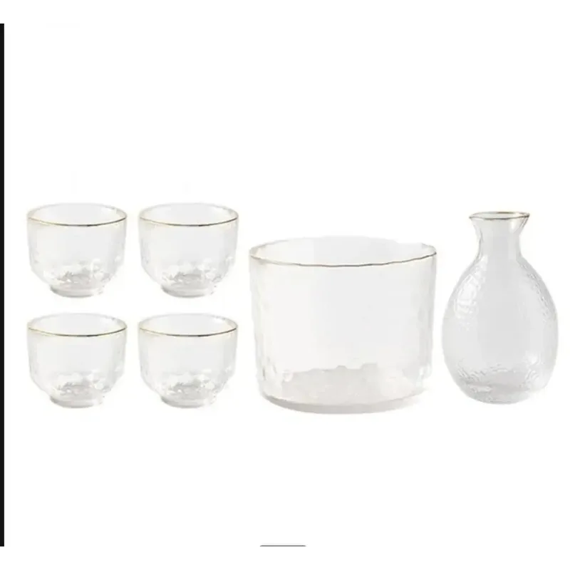 

Набор для японского саке: прозрачный стеклянный подогреватель для вина, корейские чашки для шочу, кувшин для текилы, виски, для дома, маленький