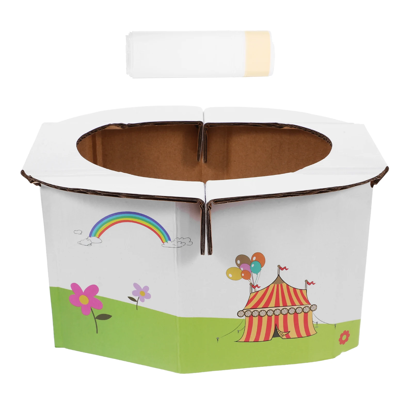 

1pc Foldable Portable Travel Potty Round White Travel Potty Trainer Lightweight Compact Folding Toilet For Baby Safe Paper Thick
