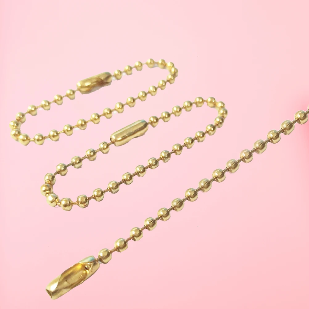 

50 PCS Metal Tag Hanging Chain The Keychains for Crafts Bead Connector Replacement Clothing Shoes
