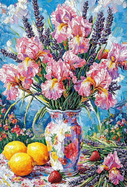 Jigsaw Puzzle 500/1000/1200/2000PCS Vibrant Floral Vase Still Life Painting DIY Puzzle Game Home Wall Art Relaxing Pastime