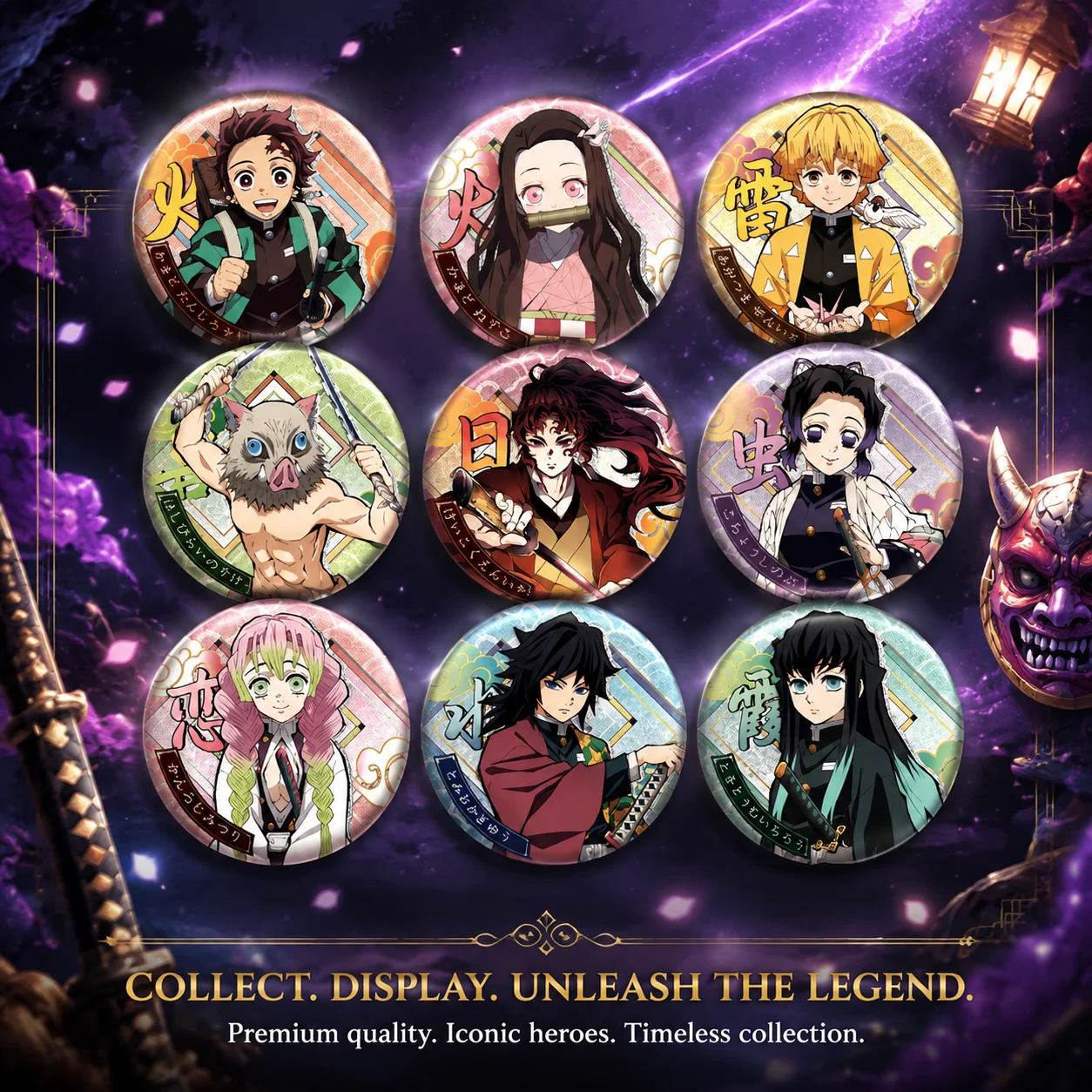 Pin Button Badge - Demon Slayer Kimetsu No Yaiba 58mm