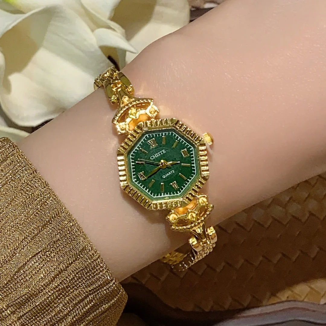 Роскошные бренды, женские часы, винтажный золотой браслет, маленькие кварцевые часы, деловые часы, золотые браслеты, наручные часы Reloj Mujer