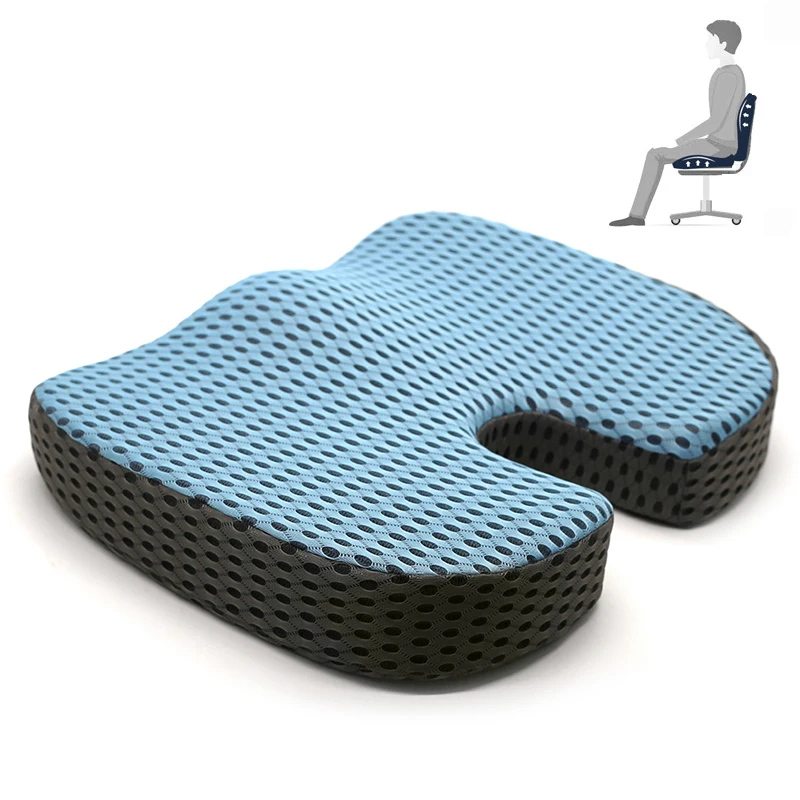 Ergonomic Design Features Tailbone High Comfort Memory Foam Seat Cushion Knitted Home Cushion With 4D Mesh Cover 100% Polyester