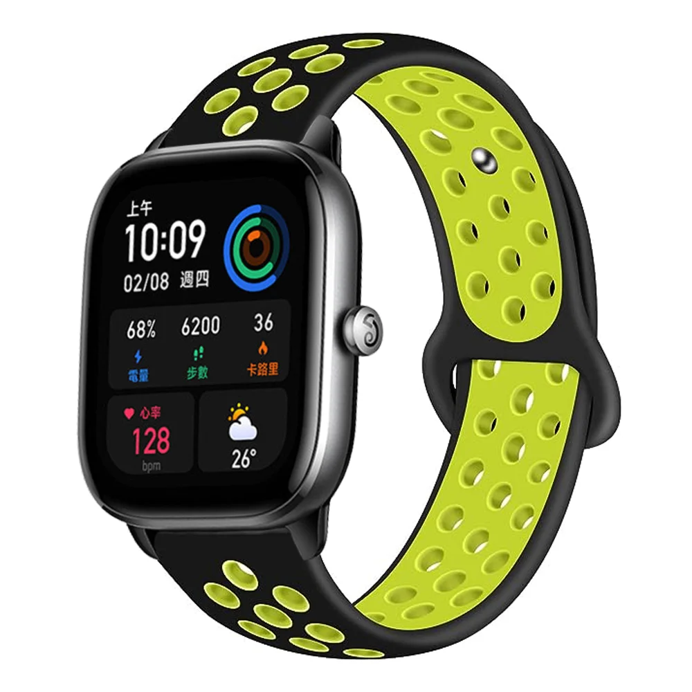 Силиконовый ремешок 20 мм/22 мм для Amazfit GTS 4/3/2/2e/2 4 Mini GTR 4/2/3 Pro/47 мм/stratos 3/2, браслет для часов correa, ремешок Amazfit bip