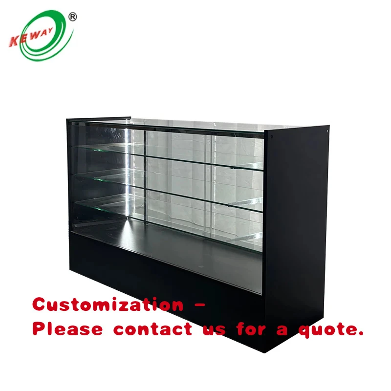 custom.KEWAY Custom 48 Inch Glass Showcase Glass Display Cabinet Reception Counter Retail Merchandising