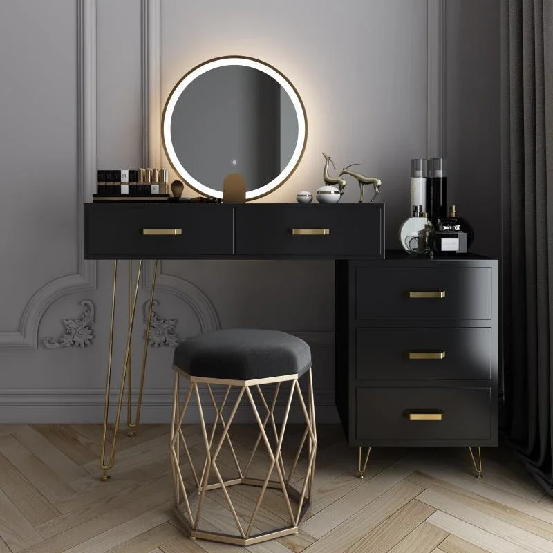 Nordic Style Minimalist Bedroom Furniture Dresser Drawers With Mirror Light Luxury Paint Dressing Table Makeup Home Furniture