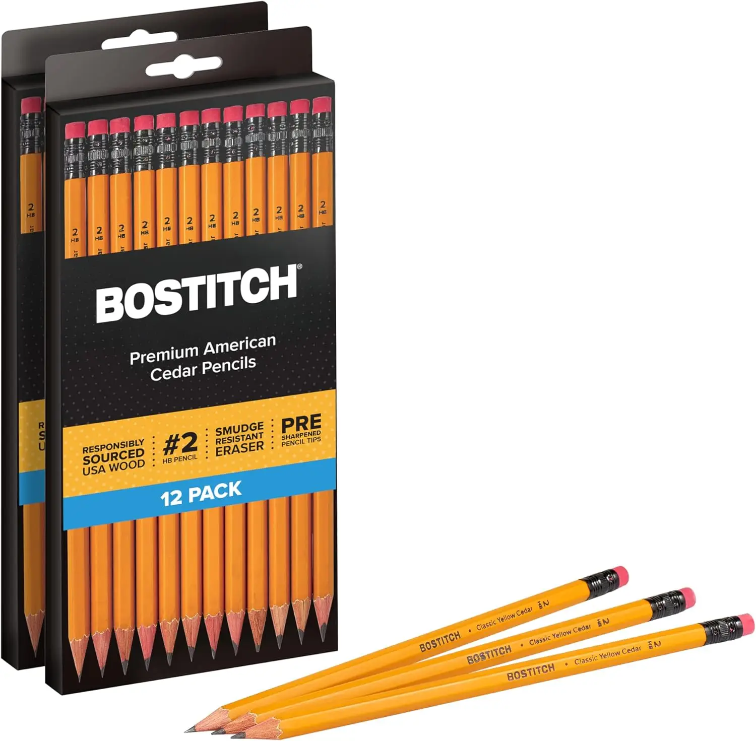

Premium #2 Pencils, American Cedar Wood, Pre-Sharpened, HB Graphite, 24-Pack
