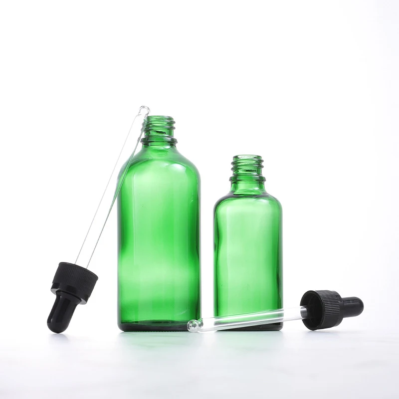 5/10/15/20/30/50/100ML Empty Green Glass Dropper Bottle for Serum Essential oil Perfume Refillable Liquid Container Eye Drop