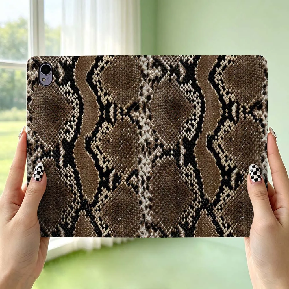 Snakeskin Texture Brown Pen Tray For Huawei MediaPad MatePad Honor Pro V6 9 V8 X9 X 10 13.3 12.3 11 11.5 Inch Tablet Case
