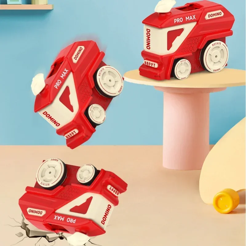 Kinderen DIY Domino Treinverlichting Automatisch leggen Stapelen Elektrische auto Bouwstenen Set Educatieve spellen Kinderen Speelgoed Geschenken
