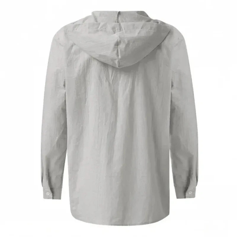 CyMpcos Men's Retro Medieval Pirate Cosplay Shirt Casual Vintage Shirt Hooded Linen Knight Túni Mp783