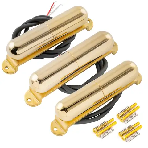 Artec Alnico 5 Lipstick Pickup Set for Str/at Style Electric Guitar, Gold Cover Single Coil