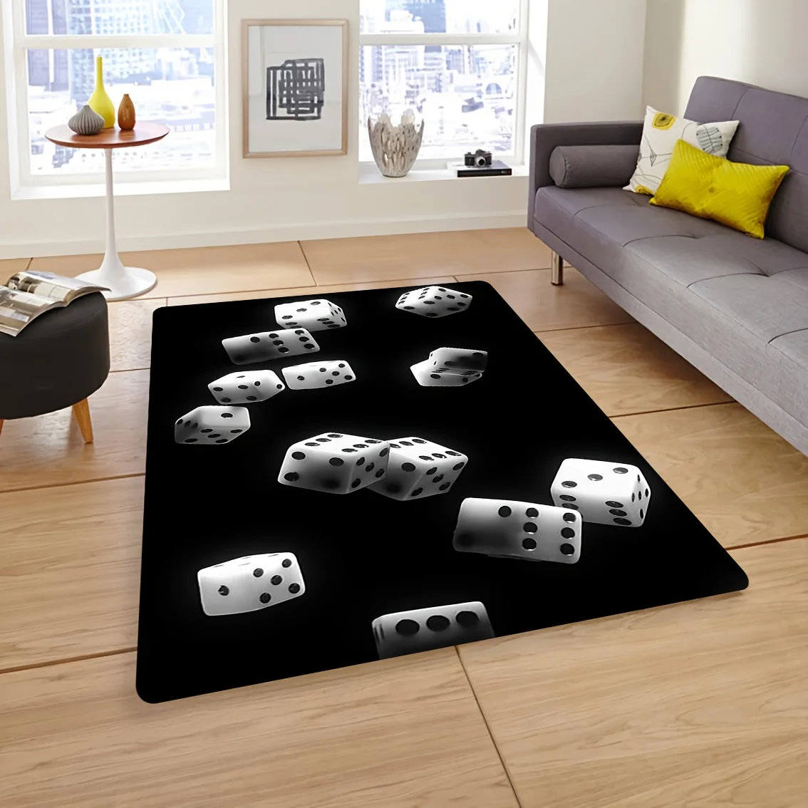 Festive Relaxing Floral Motif Rectangular Rug Decorative Non Slip Door Mat Versatile Accent For Gym Dance Studio Lounge Room
