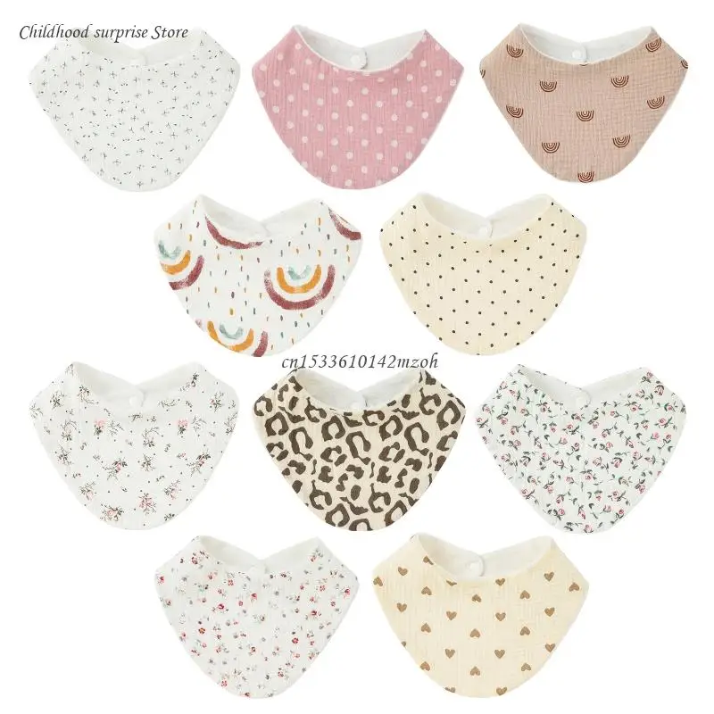 

Baby Bib for Boys Girl 0-24Months Breathable Floral Drooling Bib with Buckle Infant Sleep Teething Bandana Dropship