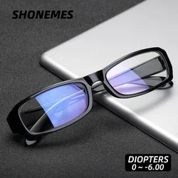 SHONEMES Rectangular Myopia Glasses Classic Nearsighted Eyewear Men Women Myopic Eyeglasses Diopters -1 1.5 2 2.5 3 3.5 4