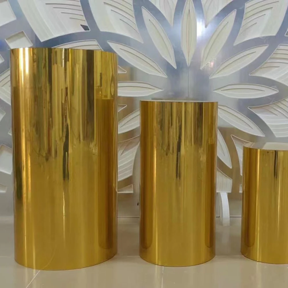 Hot Recommend Popular Golden Event Decoration Metal Pillars Cake Stand Flower Display Stand For Wedding Party