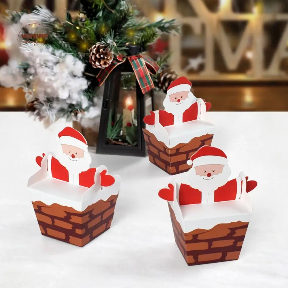 

20Pcs Cute Paper Christmas Gifts Bag Conical Cartoon Gifts Wrap Handbag Foldable Festival Supplies Christmas Candy Gift Box Xmas