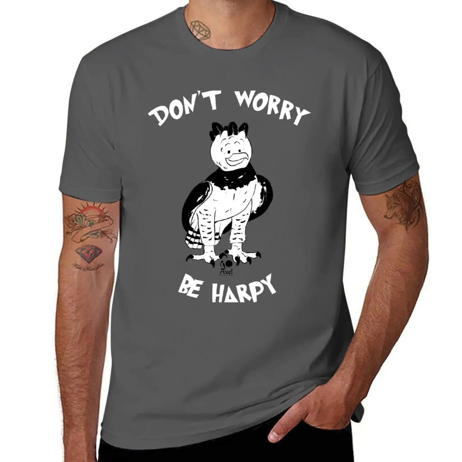 New Don't worry be HARPY T-Shirt graphics t shirt animal print shirt for boys designer t shirt men