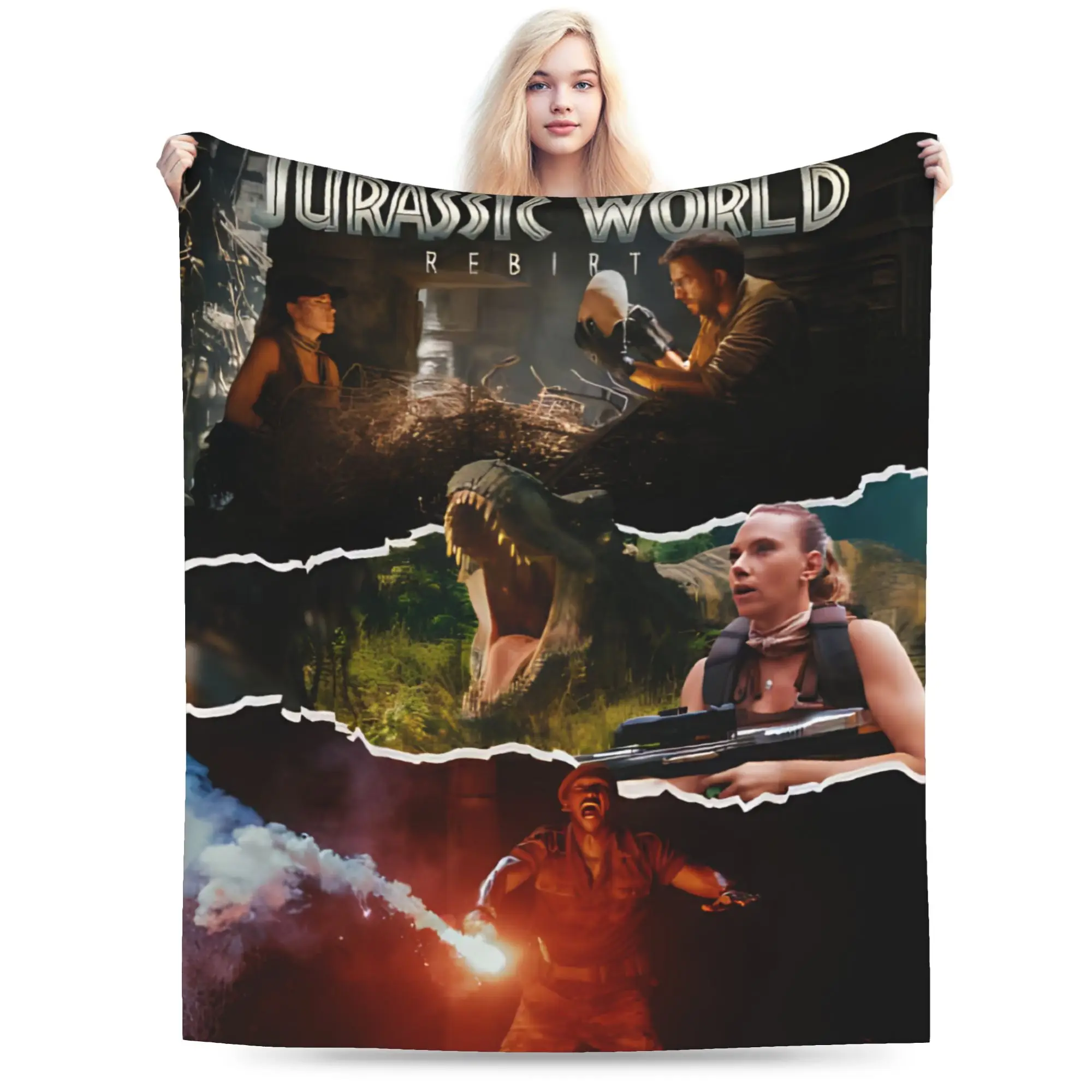 العالم الجوراسي ولادة جديدة 2025 بطانيات الفيلم لينة المخملية الاسترخاء الهدايا رمي بطانية المفرش #1